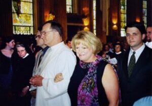 On May 29, 1999, Father Brunette was ordained a priest at the Cathedral of the Immaculate Conception. His children — Steve, Tammy, and Mike — walked him down the aisle.