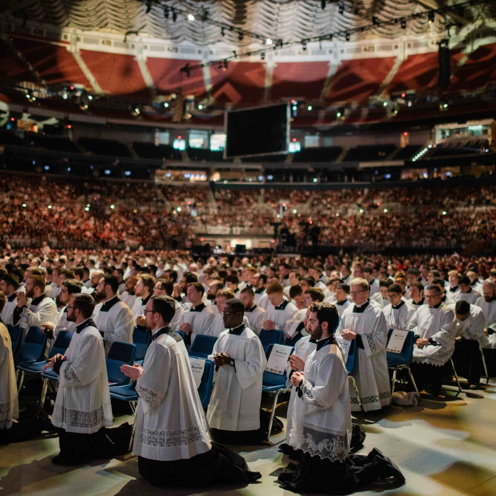 Nearly 20,000 people from across the country, including more than 100 from our diocese, attended SEEK24 in St. Louis. Here, thousands kneel in prayer inside the Dome at America’s Center.

<br><em>Photo courtesy of FOCUS</em>